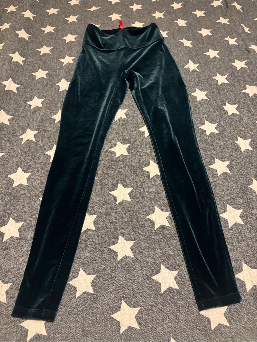 SPANX Velvet Leggings in Deep Teal
